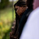 Rep. Cori Bush (D-Mo.) looks down over the headwaters of the Mississippi River where the Line 3 Pipeline is being constructed on September 4, 2021 in Park Rapids, Minnesota.